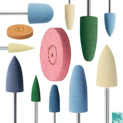 LABOR-Polierersystem für ACRYL (Prothese und KFO-Kunststoff), HST, 2-stufig, 3-stufig